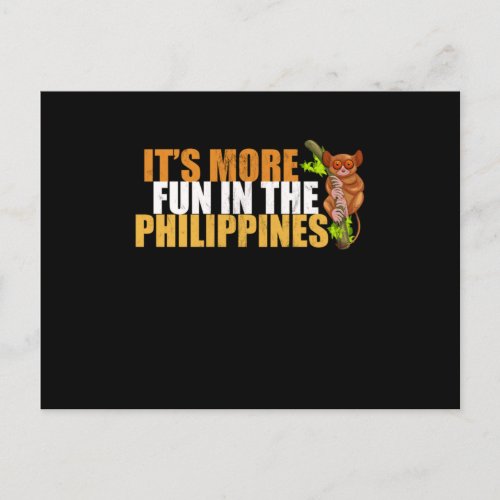 Tarsier ItS More Fun In The Philippines Cool Anima Postcard
