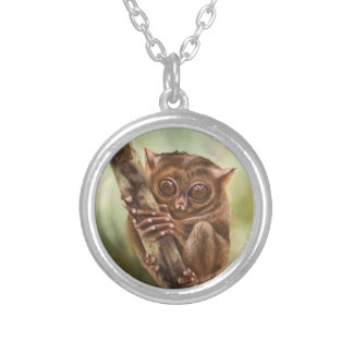 Tarsier Primate Silver Plated Necklace