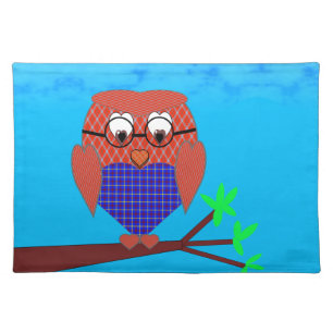 Tartan and Hearts Owl Placemat