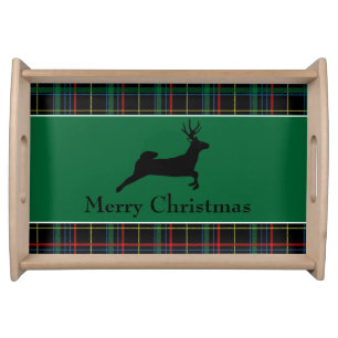 Tartan and Reindeer Christmas Serving Tray