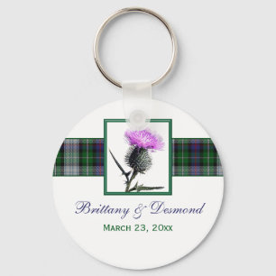 Tartan and Thistle Wedding Favor Keychain