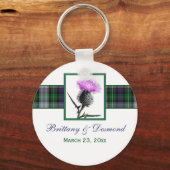 Tartan and Thistle Wedding Favor Keychain (Front)