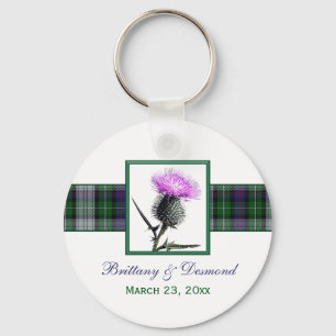 Tartan and Thistle Wedding Favor Keychain