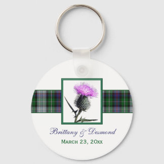 Tartan and Thistle Wedding Favor Keychain