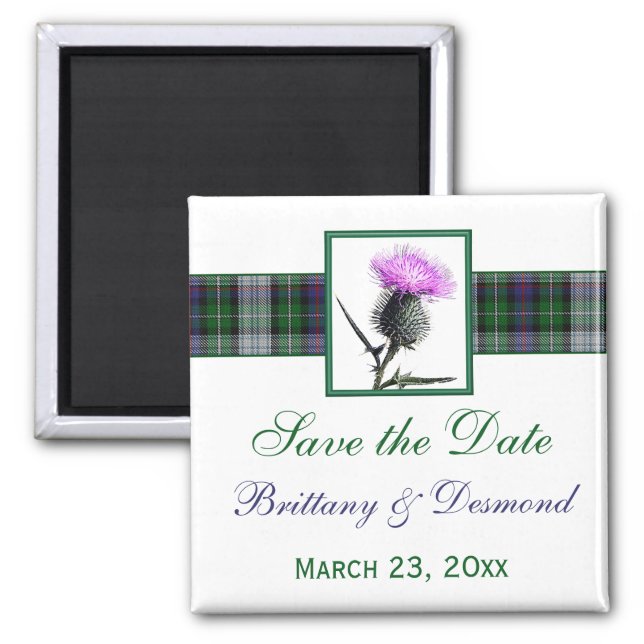 Tartan and Thistle Wedding Save the Date Magnet (Front)