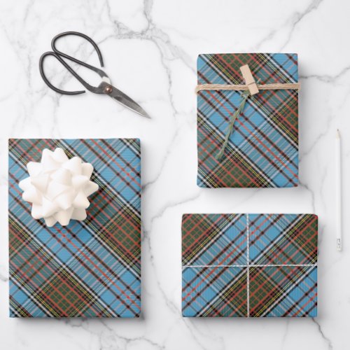 Tartan Anderson Clan Checkered Pattern Plaid Wrapping Paper Sheets