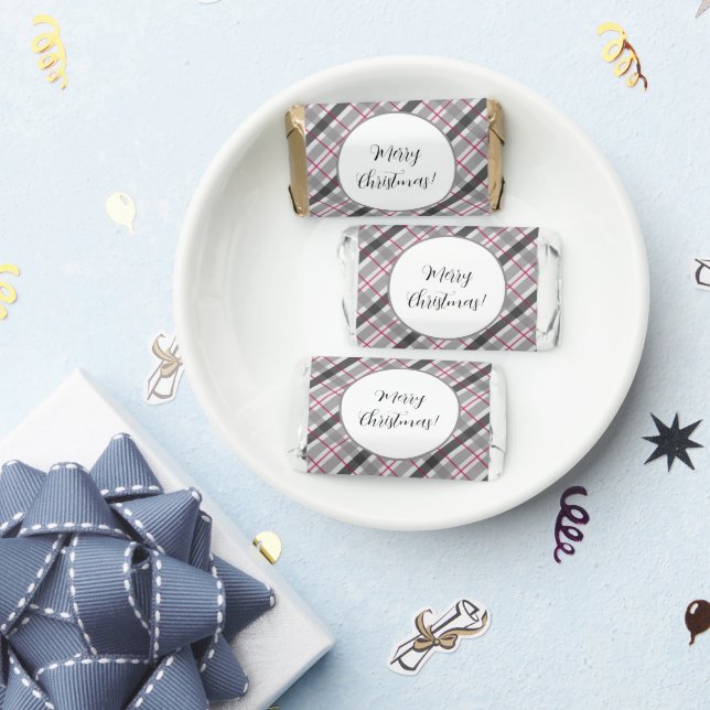 Tartan Balmoral Black Gray Burgundy Christmas Hershey's Miniatures (Party)