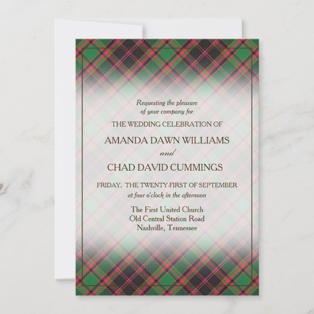 Tartan Beauty Clan Cumming Hunting Scottish Plaid (Front)