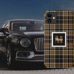 Tartan - Black Honey Brown And Off White Iphone 11 Case at Zazzle