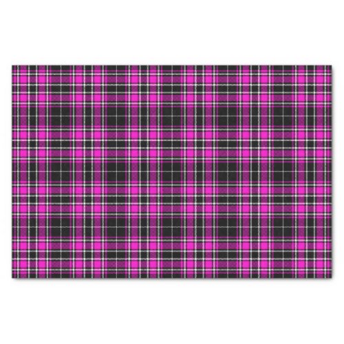 Tartan _ Black Hot Pink White Tissue Paper