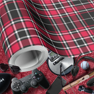 Tartan - Black-Red-White Wrapping Paper