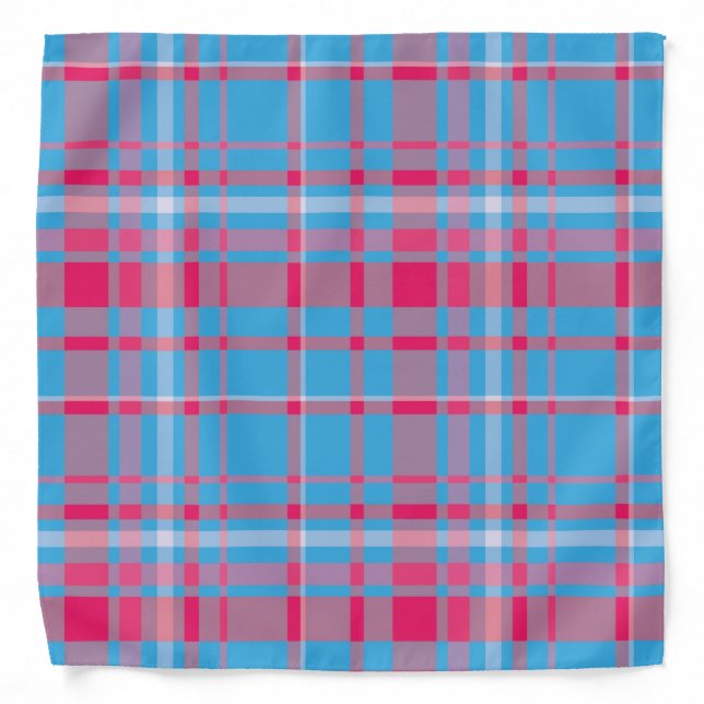 Tartan blue and red bandana (Front)