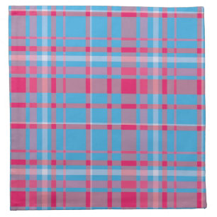Tartan blue and red cloth napkin