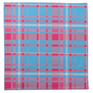 Tartan blue and red cloth napkin