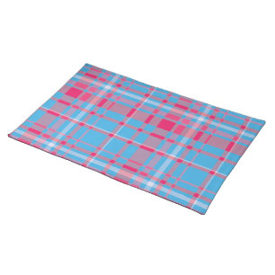 Tartan blue and red cloth placemat