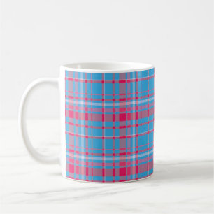 Tartan blue and red coffee mug