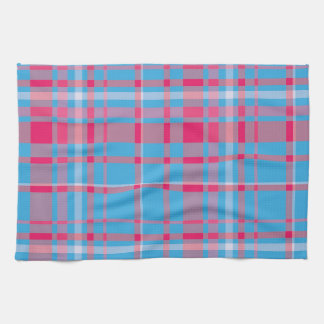 Tartan blue and red kitchen towel