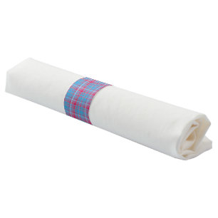 Tartan blue and red napkin bands