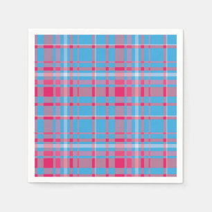 Tartan blue and red napkins