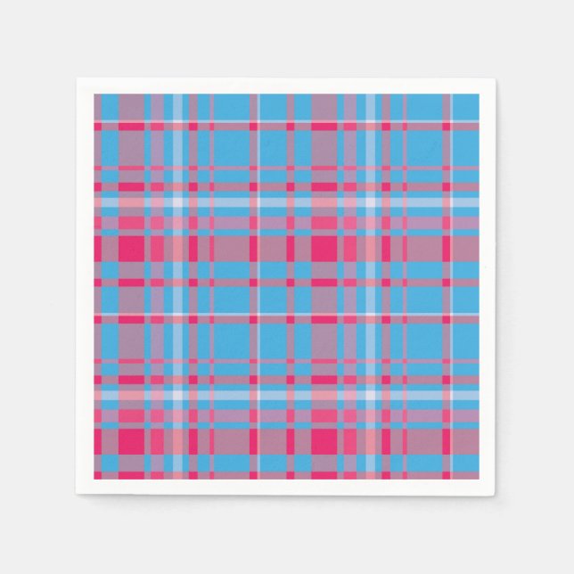 Tartan blue and red napkins (Front)