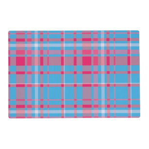 Tartan blue and red placemat