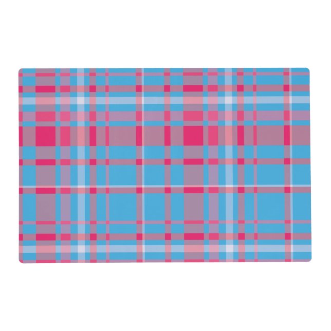 Tartan blue and red placemat (Front)