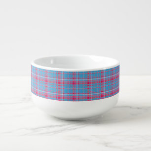 Tartan blue and red soup mug