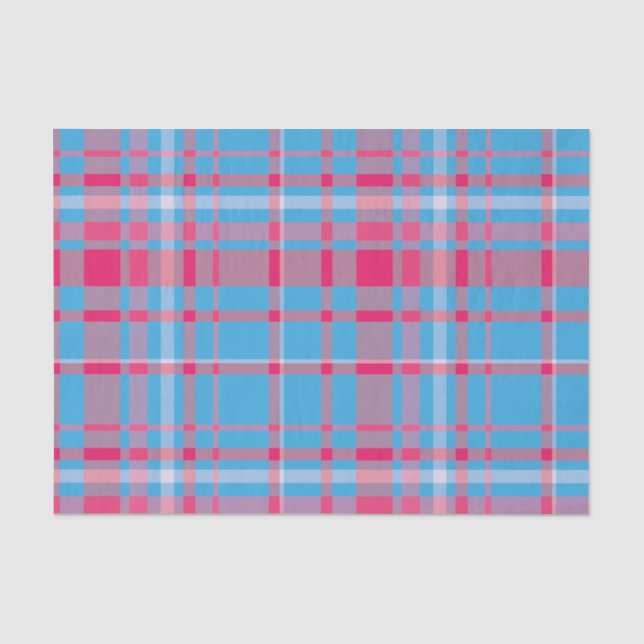 Tartan blue and red tissue paper (Front)