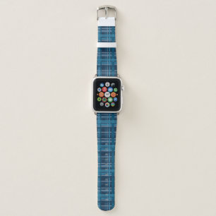 Tartan blue pattern apple watch band
