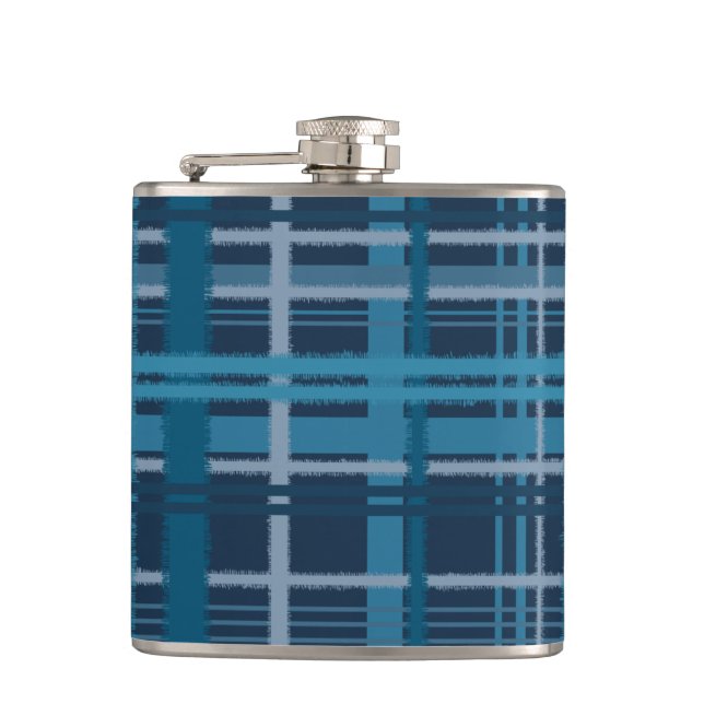 Tartan blue pattern flask (Front)