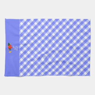 Tartan blue simple wildflower pattern  kitchen towel
