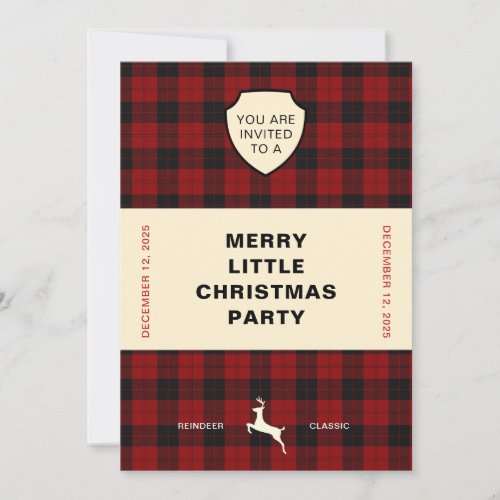 TARTAN BOOK COVER CHRISTMAS PARTY INVITATION