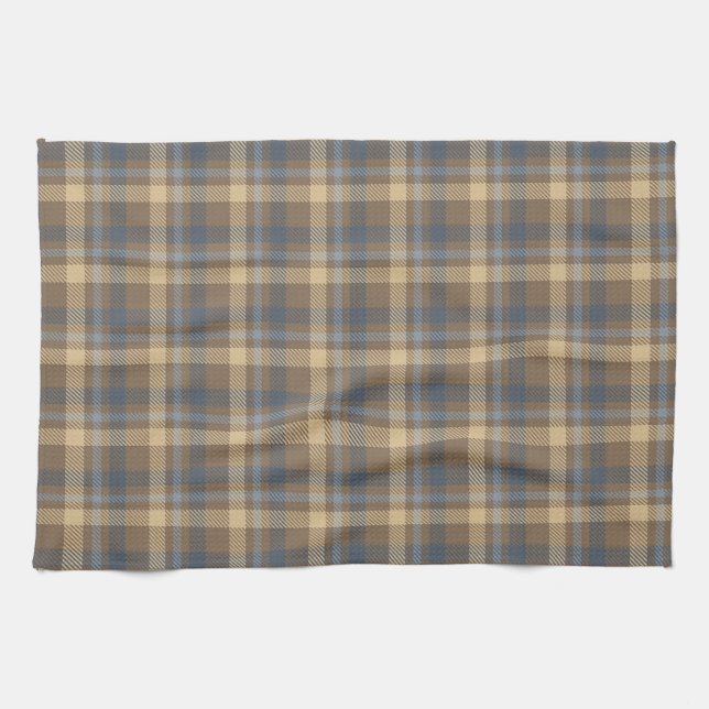 Tartan - Brown, Blue and Sand colors Kitchen Towel (Horizontal)