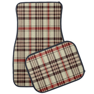 Tartan Brown  Car Mats Full Set