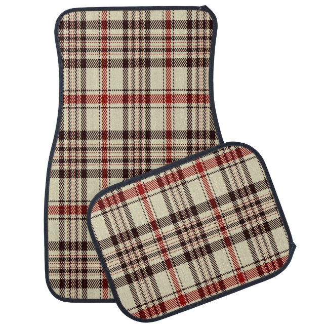Tartan Brown  Car Mats Full Set (Set)