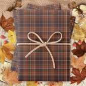 Tartan - Brown - Taupe-Burnt Sienna-Rustic Gold Wrapping Paper Sheets