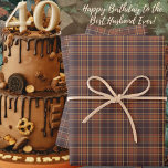 Tartan - Brown - Taupe-burnt Sienna-rustic Gold Wrapping Paper Sheets at Zazzle