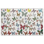 Tartan Butterflies Pattern Fabric