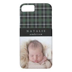 Tartan check personalized photo winter iPhone 8/7 case