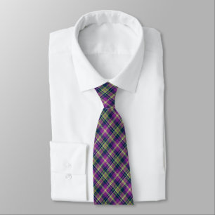 Tartan Check Plaid Purple & Navy Two-Sided Tie