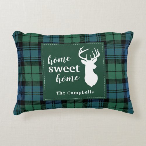 Tartan Christmas Clan Campbell Personalized Plaid Accent Pillow