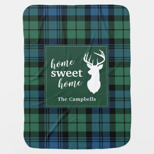 Tartan Christmas Clan Campbell Personalized Plaid Baby Blanket