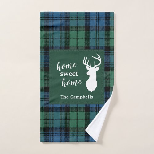 Tartan Christmas Clan Campbell Personalized Plaid Hand Towel