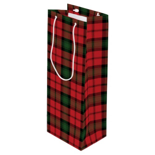 Tartan Christmas Clan Kerr Red Checkered Plaid Wine Gift Bag