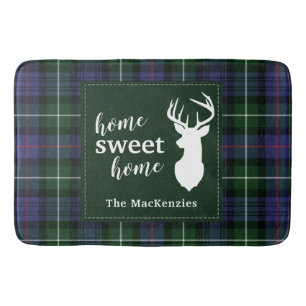 Tartan Christmas Plaid Clan MacKenzie Personalized Bath Mat