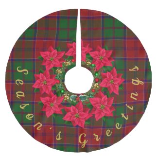 Tartan Christmas Season's Greeting Poinsettia