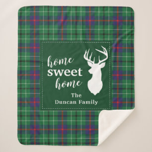 Tartan Christmas Sweet Home Plaid Personalized Sherpa Blanket