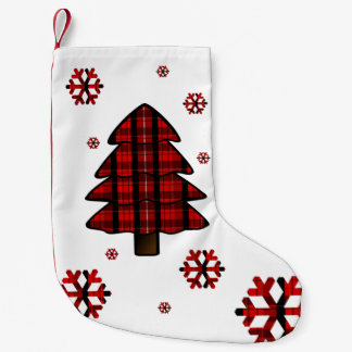 Tartan Christmas Tree & Snowflakes Stocking