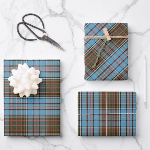 Tartan Clan Anderson Checkered Plaid Pattern Wrapping Paper Sheets