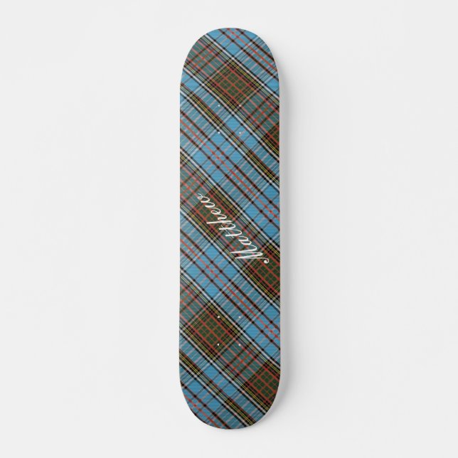 Tartan Clan Anderson Checkered Plaid Skateboard (Front)